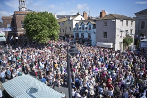 2012 Mass hat wearing, photograph taken in Bucky Doo Square, Bridport.